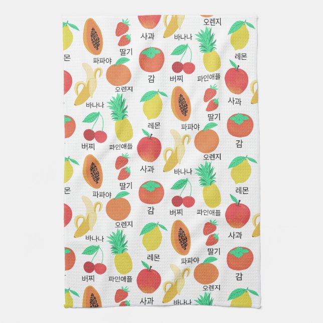 Paño De Cocina Frutos Flash Cards Fruity Fun (Vertical)