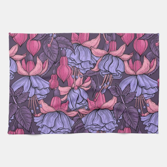 Paño De Cocina Fuchsia en rosa y violeta (Horizontal)