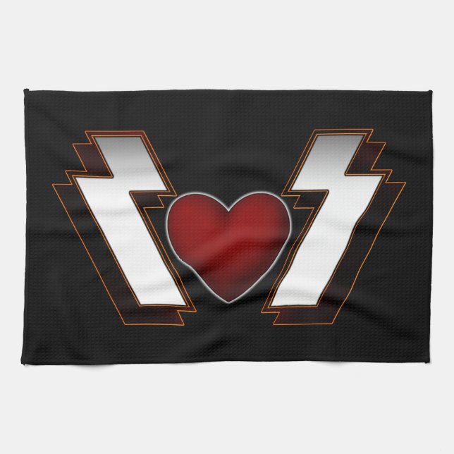 Paño De Cocina Fuerte corazón Metalizado (Horizontal)