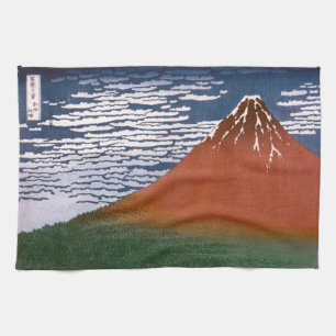 Paño De Cocina Fuji rojo, Volcán Aka Fujiyama Katsushika Hokusai