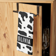 Fun Custom Name Holstein Cow Animal Print Pattern