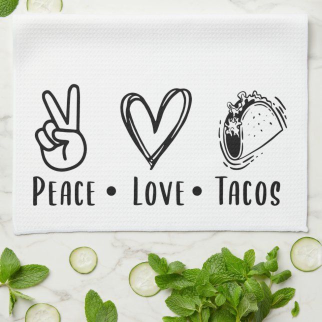 Paño De Cocina Fun Peace Love Tacos (Doblado)