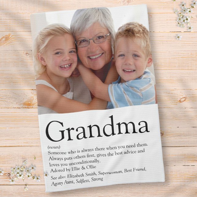 Paño De Cocina Fun Photo Guay Abuela Abuela Definición (Fun Photo Cool Grandma Grandmother Definition Kitchen Towel)