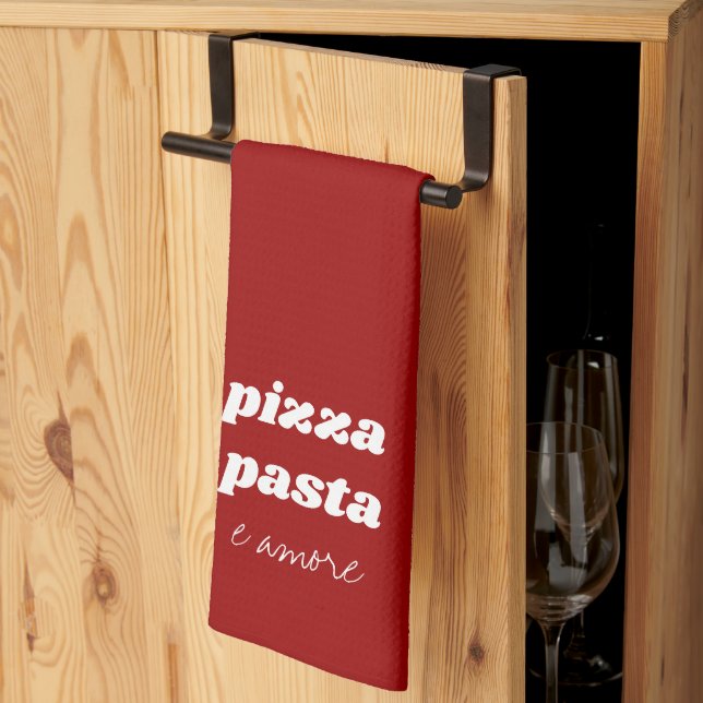 Paño De Cocina Fundadosa Pizza Pasta Amore Nombre Cocina Blanca R (Pliegue de tercios)
