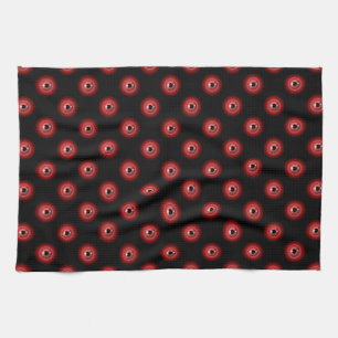 Paño De Cocina Fundido Red Black Evil Devil Eye Magic Art