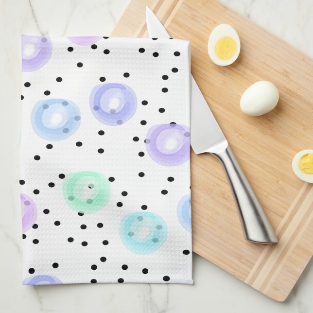 Paño De Cocina Funfetti color agua (Doblado Cuarto)