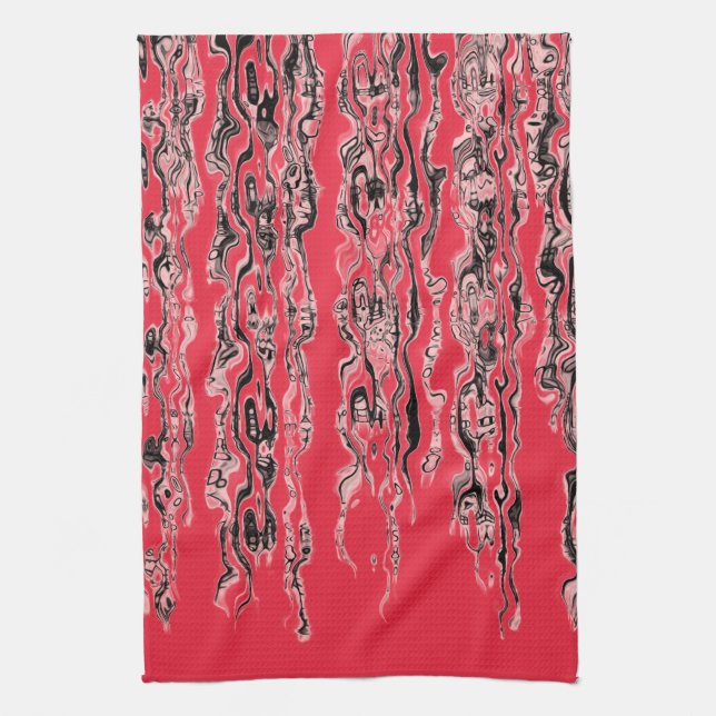 Paño De Cocina Funky Guay Pink Red Pattern (Vertical)