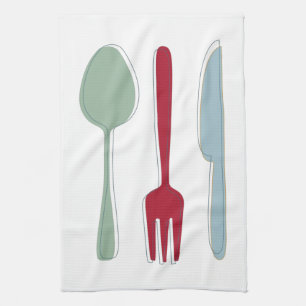 Paño De Cocina Funky Kitchen Utensils Retro de mediados de siglo