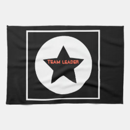 Paño De Cocina Funky Team Leader Star Black and White