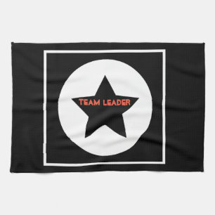 Paño De Cocina Funky Team Leader Star Black and White
