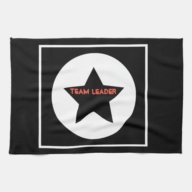 Paño De Cocina Funky Team Leader Star Black and White (Horizontal)