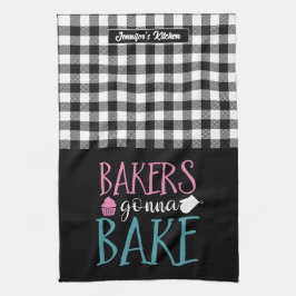 Paño De Cocina Funny Baking Bakers Va a hornear Placa Blanca Negr