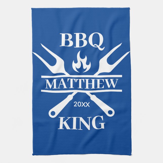 Paño De Cocina Funny BBQ Grill Master Barbacoa Personalizada King (Vertical)