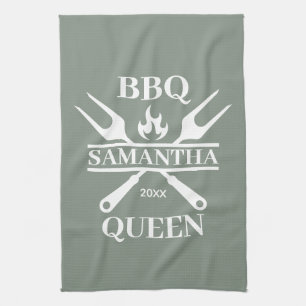 Paño De Cocina Funny BBQ Personalizada Barbacoa Cocina Reina