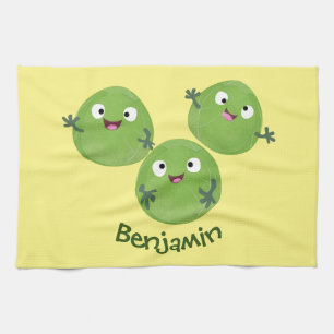 Paño De Cocina Funny Brussels brota personalizado de verduras