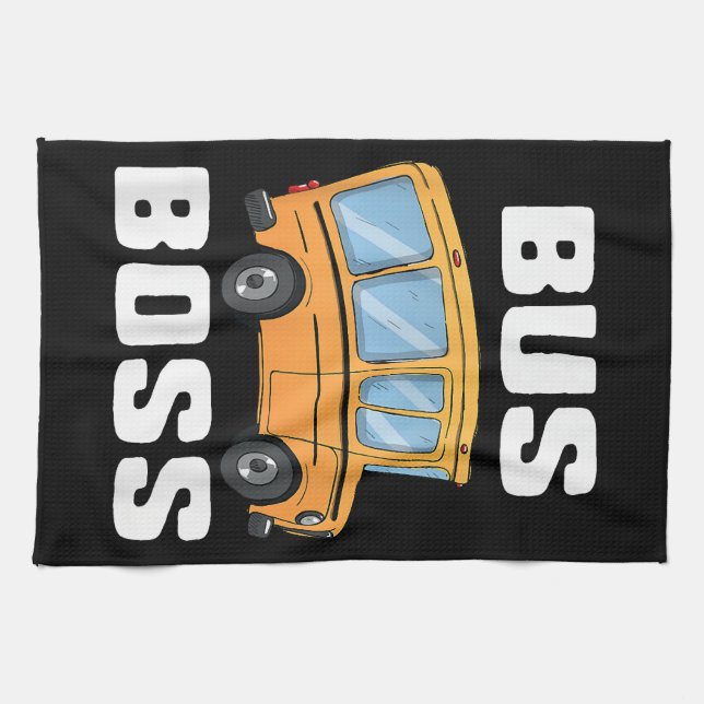Paño De Cocina Funny Bus Boss School Bus Driver (Horizontal)