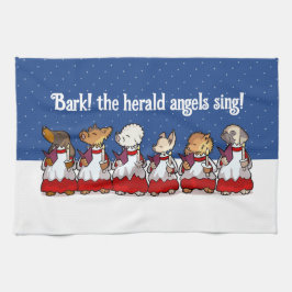 Paño De Cocina Funny Carol Singing Dogs Christmas Pug Pomeranian