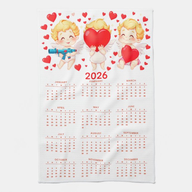 Paño De Cocina Funny cartoon angels calendar 2026 (Vertical)