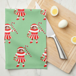 Paño De Cocina Funny Cat Christmas Holiday Gift