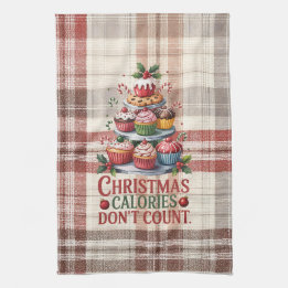 Paño De Cocina Funny Christmas Calories Don't Count Kitchen Towel