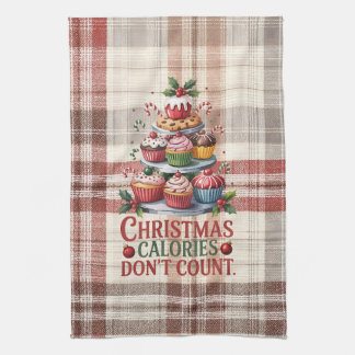 Paño De Cocina Funny Christmas Calories Don't Count Kitchen Towel