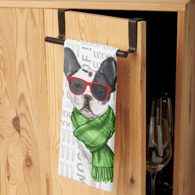 Paño De Cocina Funny Dog Lover Boston Terrier Navidades (Pliegue de tercios)