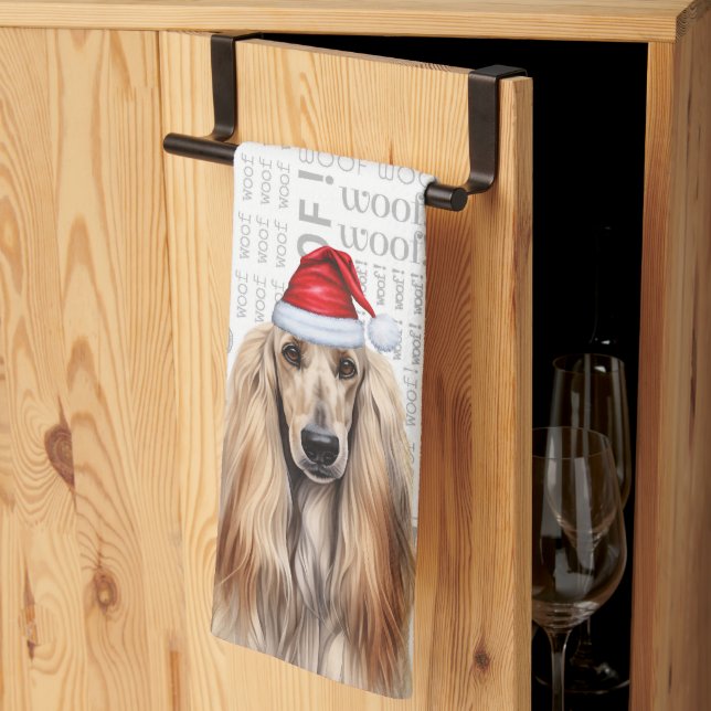 Paño De Cocina Funny Dog Lover Holiday Afghan Hound Christmas (Pliegue de tercios)