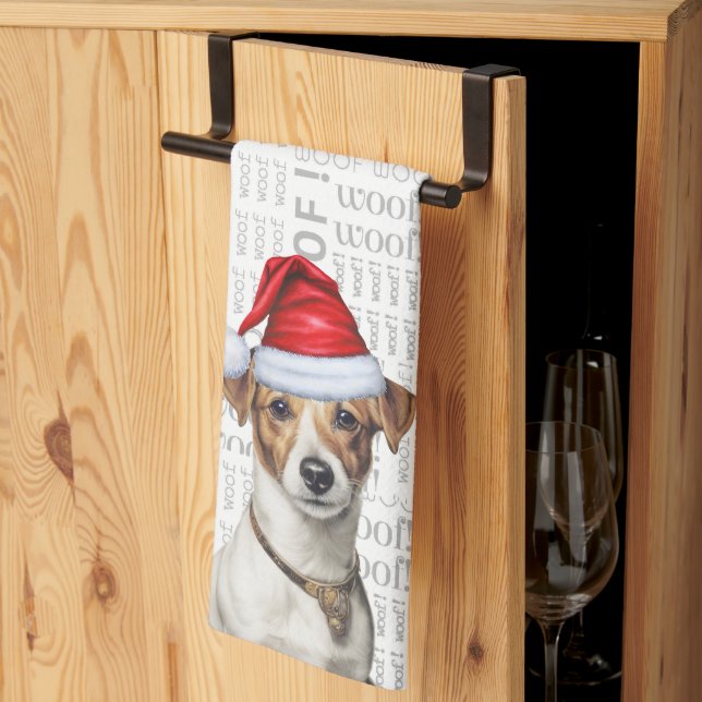 Paño De Cocina Funny Dog Lover Holiday Jack Russell Navidades (Pliegue de tercios)