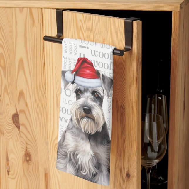 Paño De Cocina Funny Dog Lover Holiday Schnauzer Christmas (Pliegue de tercios)