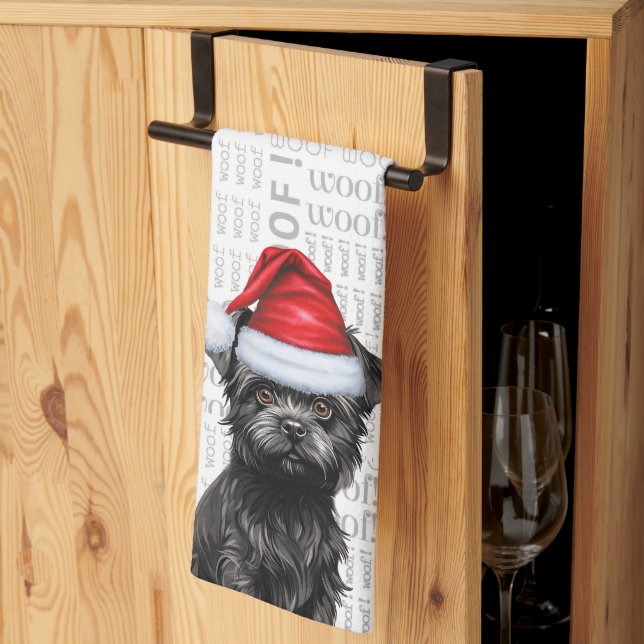 Paño De Cocina Funny Dog Lover Navidades Affenpinscher (Pliegue de tercios)