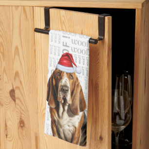 Paño De Cocina Funny Dog Lover Navidades de la hebilla de Basset