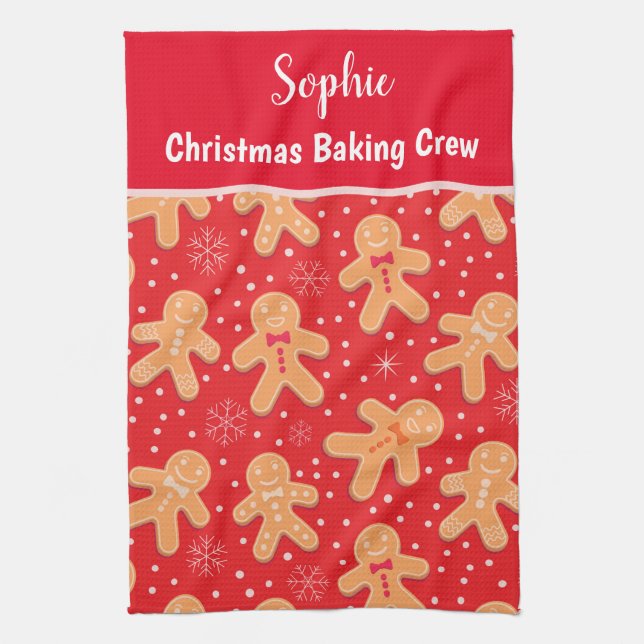Paño De Cocina Funny Gingerbread man personalizado Baking Crew (Vertical)