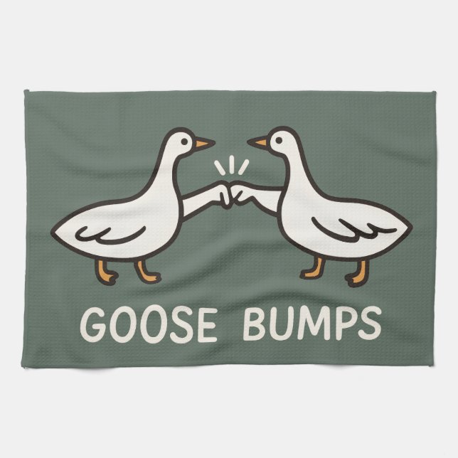 Paño De Cocina Funny Goose Bump Personalizado | Fist Bump Geese A (Horizontal)