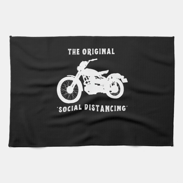 Paño De Cocina Funny Motorcycle Original Social Distance (Horizontal)