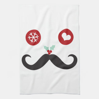 Paño De Cocina Funny Mustache se enfrenta a vacaciones de Navidad