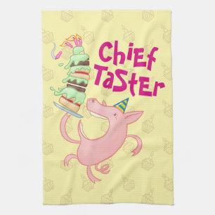 Paño De Cocina Funny Pig Chief Taster Giant Sponge Cake Personali