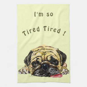 Paño De Cocina Funny Pug Dog Kitchen Towel - Custom Text