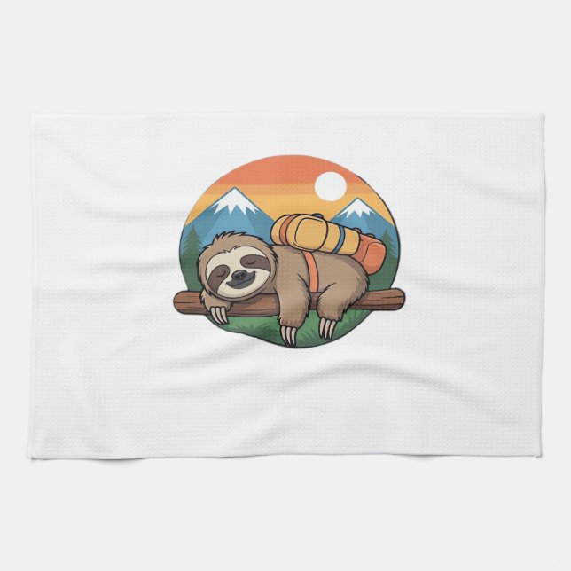 Paño De Cocina Funny Sloth Hiking Classic T-Shirt_1 (Horizontal)