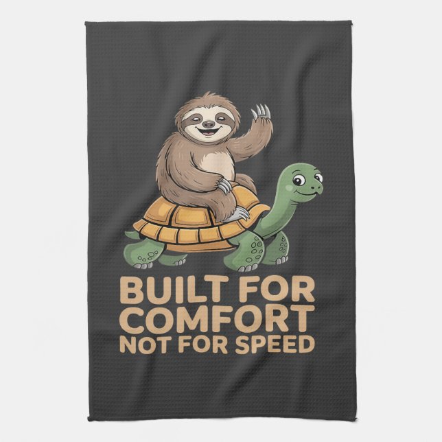 Paño De Cocina Funny Sloth Riding Turtle (Vertical)