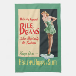 Paño De Cocina Funny Vintage Health Ad BILE BEANS