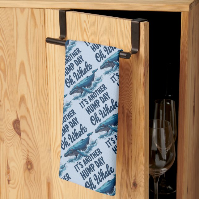 Paño De Cocina Funny Whale Pun "Oh Whale" Hump Day Design (Pliegue de tercios)