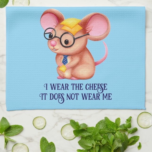 Paño De Cocina Furry Cheese Man Business Mouse Tie Glasses Nerdy (Doblado)