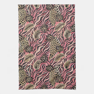 Paño De Cocina Fusión de estampado animal rosa - Patrón continuo