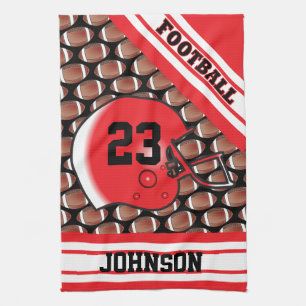 Paño De Cocina Fútbol rojo y blanco