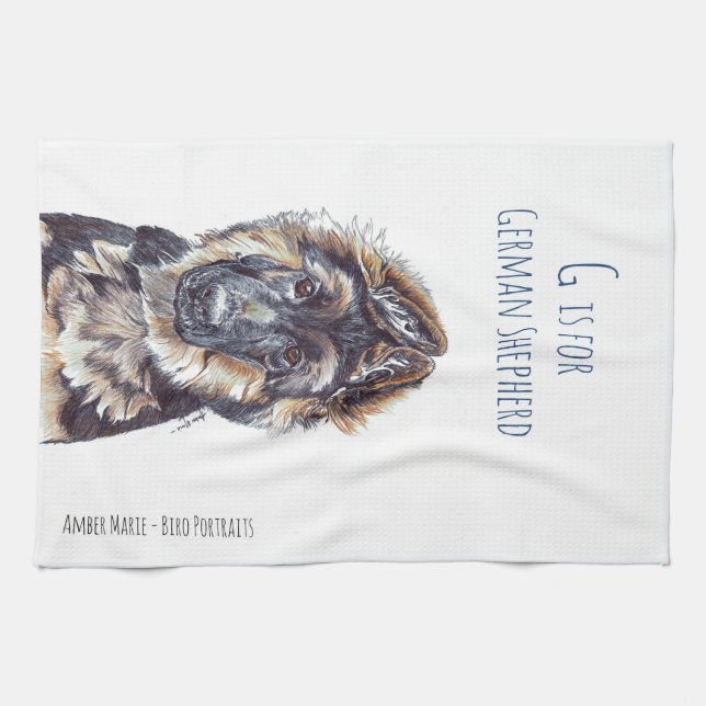 Paño De Cocina G está para el pastor alemán (Horizontal)