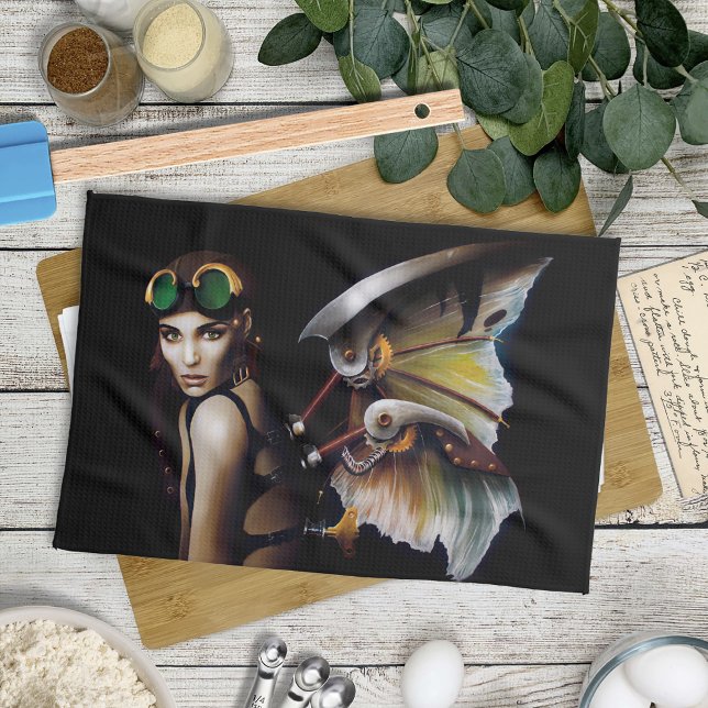 Paño De Cocina Gafas con Alas de Hada Mecánicas Steampunk (Subido por el creador)