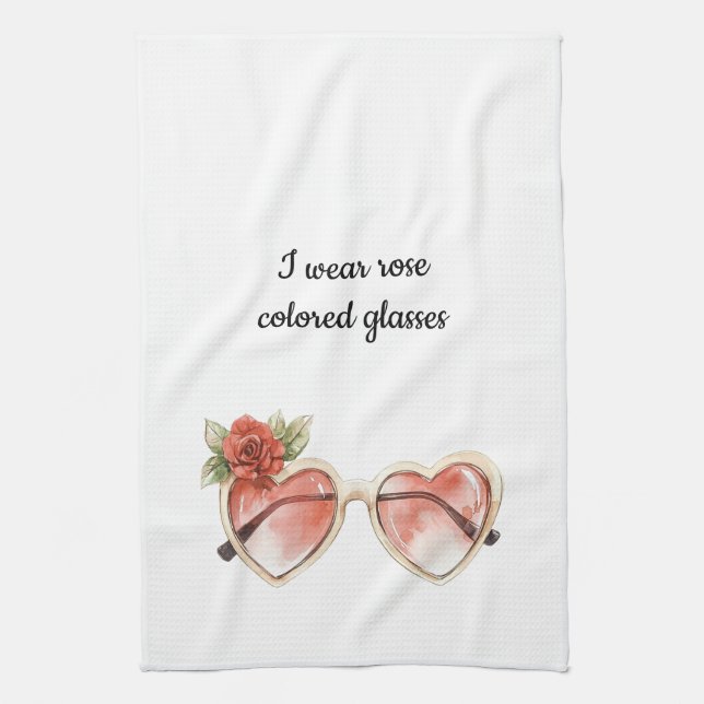Paño De Cocina Gafas de sol de color Rosa (Vertical)