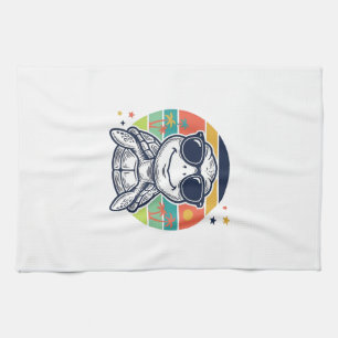 Paño De Cocina Gafas de sol de tortuga tropical vintage Camiseta 