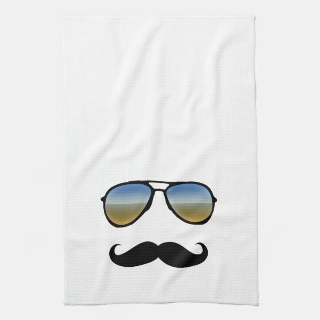 Paño De Cocina Gafas de sol retro divertidas con bigote (Vertical)