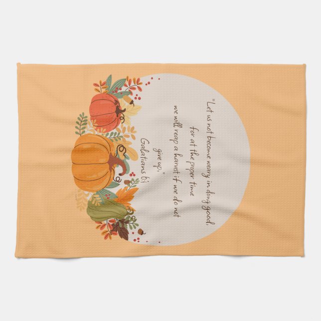 Paño De Cocina Galatians 6:9 Cosecha Otoño Caída Calabaza agradec (Horizontal)